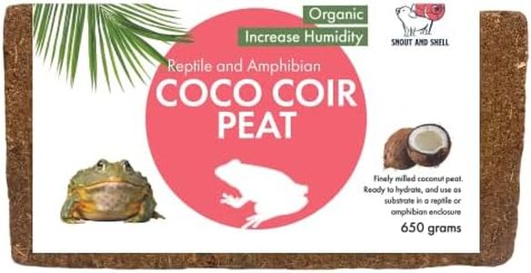 Organic Coco Coir Peat Bedding Ready to Hydrate Use Substrate for Reptile or Amphibian Perfect for Frogs, Salamanders, Geckos and Snakes Increase Humidity 1.4 Lbs - 650 Grams by Snout and Shell