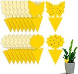Rpanle 50 PCS Fruit Fly Traps, Double-sided Fungus Gnat Sticky Catcher For Multiple Insects, Plant Fly Control Indoor