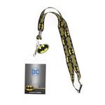 Silver Buffalo BN11245B DC Comics Batman Wrap-Around Logo Lanyard with Badge Holder and Charm