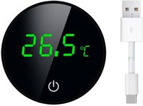 Aquarium Thermometer Sticker, Terrarium Thermometer,Digital Aquarium Thermometer, Water Thermometer, Fish Tank Thermometer, Aquarium Thermometer LED Touch Display, High Precision, Rechargeable