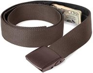 Travel Security Money Belt with Hidden Money Pocket - Cashsafe Anti-Theft Wallet Unisex Nickel free Nylon Belt by JASGOOD,Suit for Pant Size 26-40Inch,Coffee