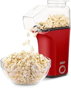 DASH Hot Air Popcorn Popper Maker with Measuring Cup to Portion Popping Corn Kernels + Melt Butter, 16 Cups - Red