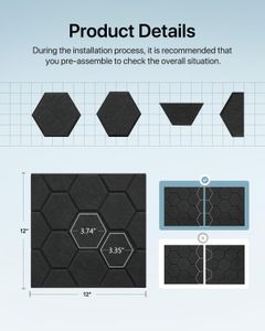 Soundsbay Acoustic Panels 12-Pack – Black Soundproof Foam Tiles