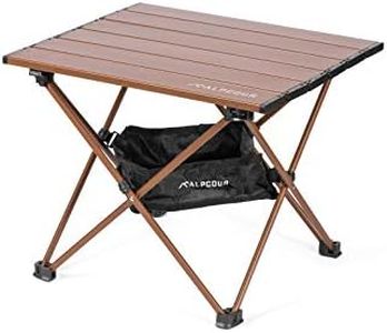Alpcour Portable Camping Table – Lightweight, Compact Folding Side Table in a Bag with Aluminum Top & Heavy Duty Hinge for Easy Travel & Storage – Great for Outdoor BBQ, Backpacking, Tailgate & More