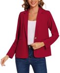 MINTLIMIT Womens Lightweight Red Blazers Notched Lapel Linen Jackets with Half Lined Design and Back Vent, One Button Cotton (Red L)