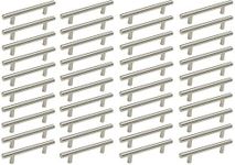 Stanz (TM) 40 Pieces Pcs Stainless Steel Kitchen Cabinet Pull Handles T Bar Pull; Kitchen Cabinet Hardware, Dresser Drawer Handles (6" Overall Length;150mm Total Length. Hole Centers:3-3/4in (96mm))