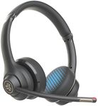 JLab Go Work Gen 2 Wireless Headsets with Microphone - 55+ Playtime PC Bluetooth Headset and Multipoint Connect to Laptop Computer and Mobile - Wired or Wireless (Bluetooth or USB Dongle) Headphones