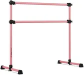 VITA Barre Portable Freestanding Double Ballet Barre, Prodigy, 4 Ft Aluminum Bars, Light Pink | Adjustable Height, USA Made, Home or Gym Exercise Equipment for Kids & Adults | Dance, Fitness, Pilates