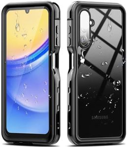 Hllhunkhe Samsung Galaxy A15 5G Waterproof Case with Built-in Screen Protector - Rugged Full Body Underwater Dustproof Shockproof Drop Proof Protective Cover for Samsung Galaxy A15 5G, Black