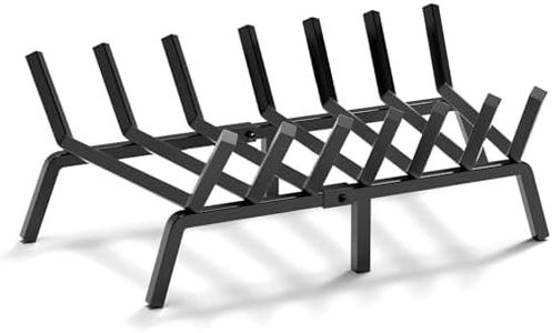 SNOGSWOG 24" Fireplace Grate, Solid Steel Firewood Burning Rack, Heavy Duty Fire Grates, Matt Black Fireplace Rack, 7-Bars Fireplace Log Grate Holder