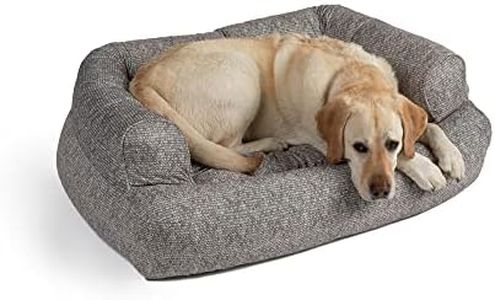 Snoozer Pet Products Luxury Overstuffed Microsuede Pet Sofa, Show Dog Collection, Extra Large, Merlin Linen