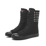 Momuk Womens High Top Canvas Sneakers Lace up Fashion Casual Shoes for Girls