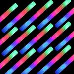 SHQDD Glow Sticks Bulk, 50 Pcs LED Foam Sticks, Foam Glow Sticks with 3 Modes Colorful Flashing, Glow in the Dark Party Supplies for Wedding, Raves, Concert, Party, Camping