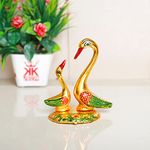 KridayKraft Multicolor Love Birds swan Set Pair of Kissing Duck Metal Statue,Romantic Gift for Girl Friend,Decoration Idol for Showcase,Table, Animal Showpiece Figurines Gift Article...