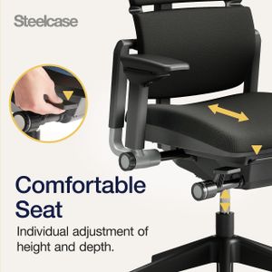 Steelcase Please Ergonomic Office Chair – Adjustable Lumbar, Black