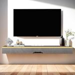 Pmnianhua Floating TV Unit, Wall Mounted TV Cabinet, Floating Shelves with 3 Doors, Modern Matte Entertainment Media Console Center Large Storage TV Bench for Living Room & Office (120cm,Dark Grey)