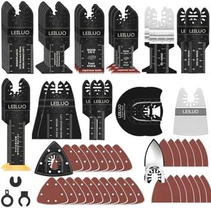 LEILUO 116 Pcs Multitool Blade Kits Cutting and Sandpaper Oscillating Tool Accessories Universal Oscillating Saw Blades with Storage Bag Compatible with DeWalt Makita Dremel and More