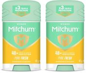 Mitchum Women Triple Odor Defense 48HR Protection Deodorant Stick & Antiperspirant (41g) Pure Fresh, Dermatologist Tested,41 g (Pack of 2)