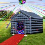 Inflatable Nightclub Cube Tent Disco Light Nightclub Tent with LED Colour Lighting Suitable for Birthday Parties/Friend Gatherings/Family Celebration Parties