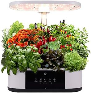 Agrestem Hydroponics Growing System,12 Pods Hydroponics Growing System Indoor Garden with 120 24W Full Spectrum Grow Lights in 5 Colors, Herb Garden Up to 16" Height Adjustable,Automatic Timer