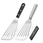 KSENDALO 2Pack Fish Spatula Flexible Metal Spatula Flipper with Thin Blade Strong Sturdy Structure, A Good Cooking Kitchen Daliy Use Slotted Spatula Stainless Steel