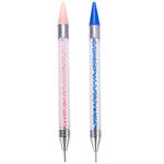 Euvoym 2 Pieces Rhinestone Diamond Painting Pen Diamond Painting Tools for 5D DIY Painting Gem Jewel Wax Picker Tool Cross Stitch Accessories