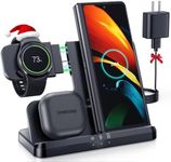 LK Wireless Charging Station Compatible for Samsung 3 in 1 Wireless Charger Compatible for Samsung S24 S23 Ultra S22 S21 S20 Plus Z Flip Fold 6/5/4/3,Galaxy Watch 7/6 Classic /5/5 Pro/4/3
