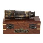 1920 Marine Telescope Collectible Décor Nautical Spyglass Antique Mounted Solid Brass 15 Inch Pirate Telescope with Wooden and Branded corrugate Box.