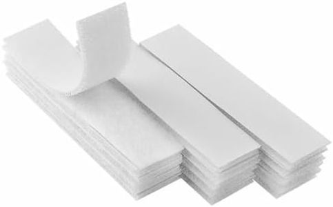 Velcro Fasten Mounting Stickers 1 inch x 4 inch 15 Hook 15 Loop Tape Strong Self Adhesive Nylon Material Gum Velcro for Home Office School Decorating and Other Craft Applications (White)