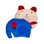 Happy Days Baby Pillow- Pack of 2- Blue Elephant Mustard Seeds Pillow/Cream Panda Character Pillow