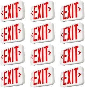 FREELICHT 12 Pack Commercial Red Double-Sided LED Exit Sign 90 Min Backup