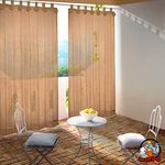 HIPPO - PE 90% Outdoor Sun Blocking Balcony Curtains Loop UV Protection, Sun Shading Light Filtering, Temperature Reducing 9 ft Long Door Curtain, Set of 2 pcs (Sand || 4.5FTX9FT)