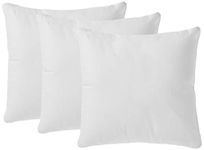 Amazon Brand - Solimo Microfiber Filled Cushion, 16 x 16 inch (40.6 x 40.6 cm), Set of 3, white