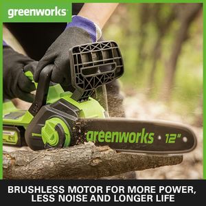 Greenworks Cordless Chainsaw – 24V, 30cm Bar, Lightweight