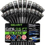 GearIT Cat 6 Ethernet Cable 0.5 ft 6-Inch (24-Pack) - Cat6 Patch Cable, Cat 6 Patch Cable, Cat6 Cable, Cat 6 Cable, Cat6 Ethernet Cable, Network Cable, Internet Cable - Black 0.5 Foot