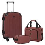 Travelers Club Chicago Hardside Expandable Spinner Luggage, Apple Butter, 3 Piece Set, Chicago Hardside Expandable Spinner Luggages