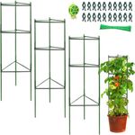 3 Pack Tomato Support, Large Tomato Cage Adjustable Green Sturdy Garden Plant Support Stake Garden Trellis Vertical Climbing Plants Support for Vegetables, Flowers, Fruit Grow (123cm)