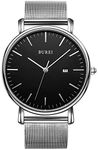 BUREI Men's Wrist Watches,Minimalis