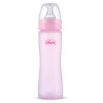 Chicco Feed Easy Anti-Colic Feeding Bottle for Babies 2+ Months (250ml) | Medium Flow Teat | V-Shaped Anti-Colic System to Prevent Gas & Discomfort | Soft Silicon Nipple | Easy Grip | BPA Free (Pink)