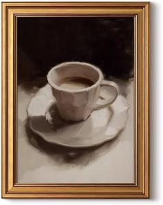 ARPEOTCY Gold Framed Wall Art, Still Life Tea Cup