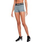 Nike Women's Pro 3" Training Shorts (Gray/Black/White, Medium)