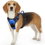 Eagloo Dog Harness Small, No Pull Pet Harness Adjustable, Front Clip Vest Harness, Soft Padded Dog Vest, Reflective No-Choke Breathable with Easy Control Handle, Blue, S