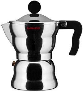 Alessi AAM33/3 - Design Espresso Coffee Maker, Aluminum and Thermoplastic Resin, 3 Cups, Black Handle