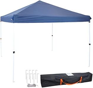 Sunnydaze 12 x 12 Foot Standard Pop Up Canopy with Carry Bag - Straight Leg Folding Outdoor Shade Shelter - Blue