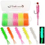 Dovesun Crappie Lures Kit, Fishing Soft Plastic lures Crappie Walleye Trout Bass Fishing Baits Fishing Grubs 75Pcs with Tackle Box