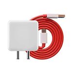 Mquin Charger For Oneplus Nord 2 5G Charger Original Adapter Like Wall Charger|Mobile Charger Qc 4.0 Quick Charge Adaptive Charging,Rapid,Dash,Vooc,Charger With 1 M Usb Data Cable(Red)White