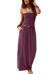 ANCAPELION Women’s Evening Formal Dresses Off Shoulder Long Maxi Dress Summer Beach Casual Dress for Women Purple X-Large