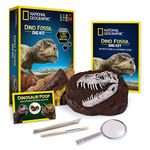 NATIONAL GEOGRAPHIC Dino Fossil Dig Kit - Dig Up a T.Rex Tooth Replica, Includes a Genuine Dinosaur Coprolite, Science Archaeology Paleontology Gifts for Boys and Girls