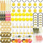 Equsion 96 Pcs Softball Gifts Softball Party Favors Bulk Include Softball Balls Softball Scrunchies Hair Ties Badges Necklace Keychain Lanyard Bracelet for Girls Boys Kids Sports Team Accessories