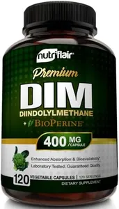 NutriFlair DIM Supplement 400mg with Bioperine, 120 Capsules - Diindolylmethane - Estrogen Metabolism Support & Hormone Balance, Menopause, PCOS, Acne and Skin Care for Men & Women - Compare to 300mg